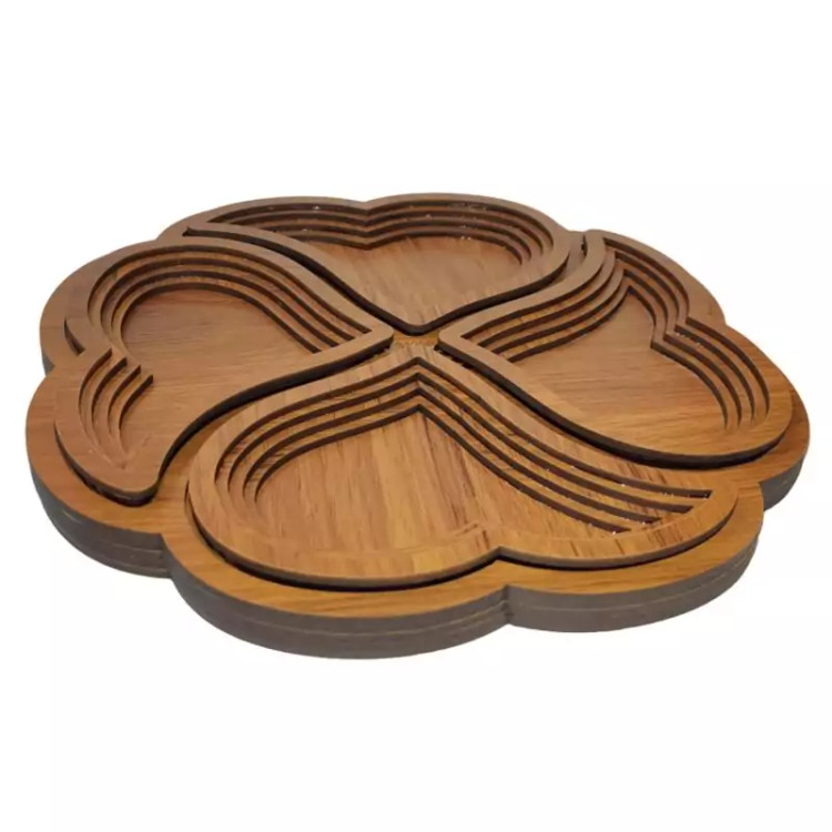 اردوخوری مدل چوبی ام دی اف 3 میل دارای چهار قسمت با کد C-22
