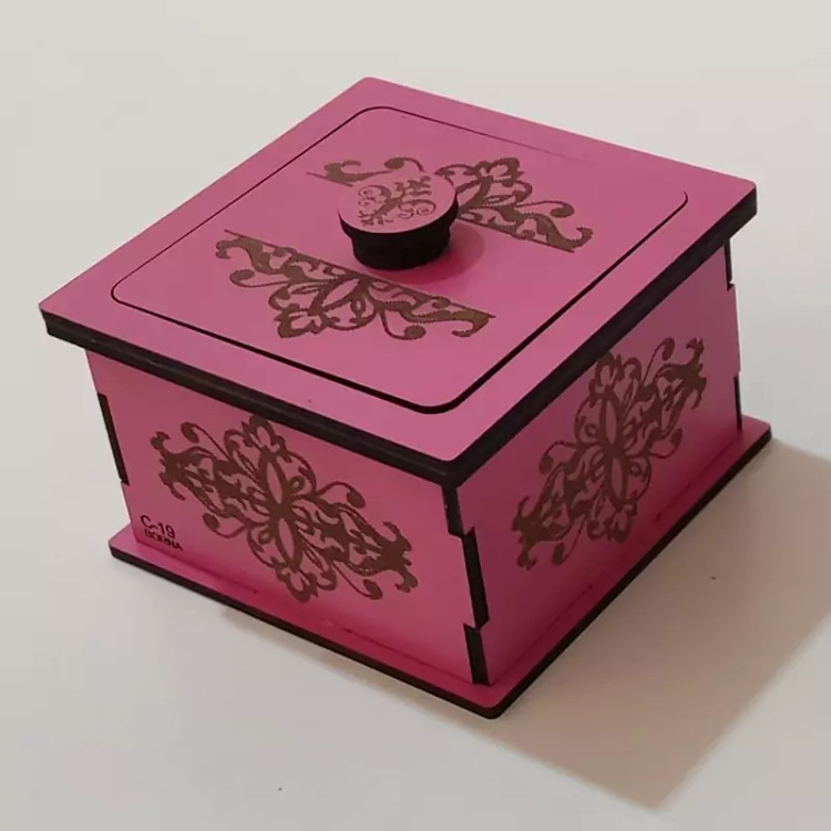 قندان ( و جاشکلاتی و جا آبنباتی) چوبی(ام دی اف3میل) طرح دار(طرح اسلیمی)کوچک