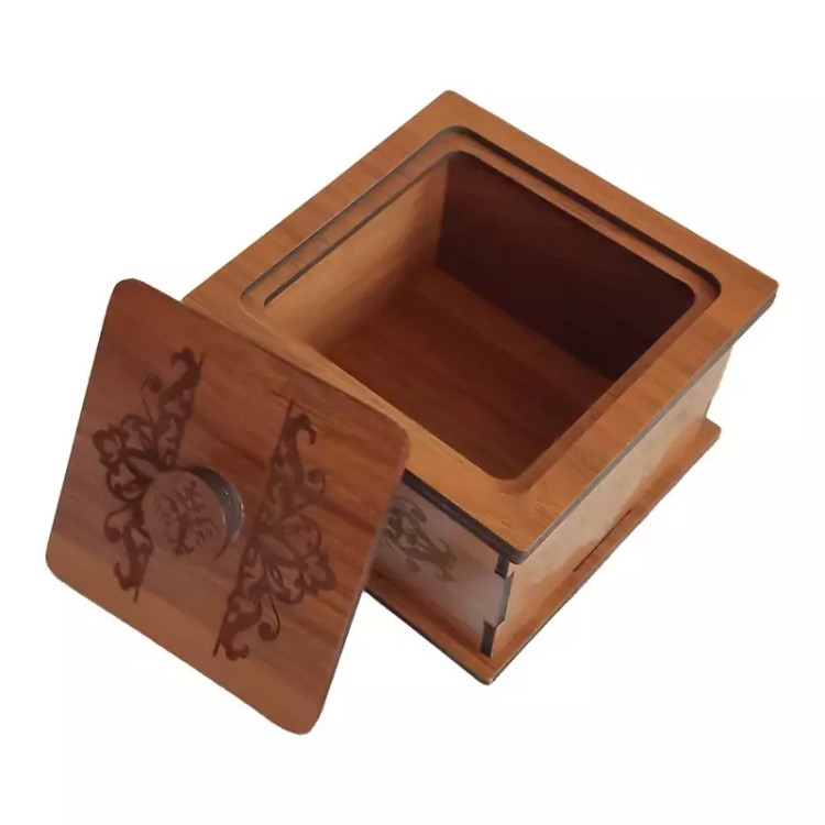 قندان ( و جاشکلاتی و جا آبنباتی) چوبی(ام دی اف3میل) طرح دار(طرح اسلیمی)کوچک