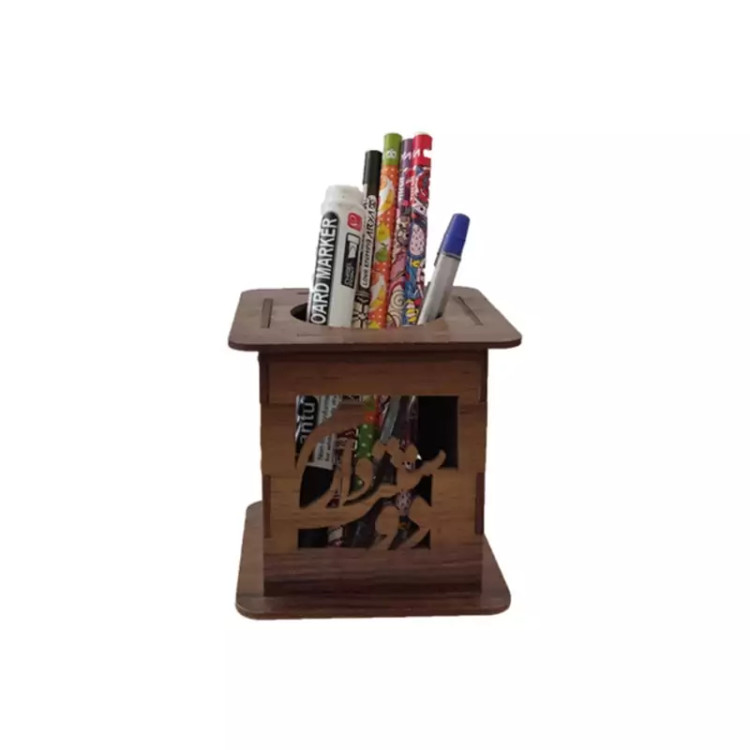 جامدادی رو میزی ام دی اف سه میل با طرح دوست دارم کد D-3