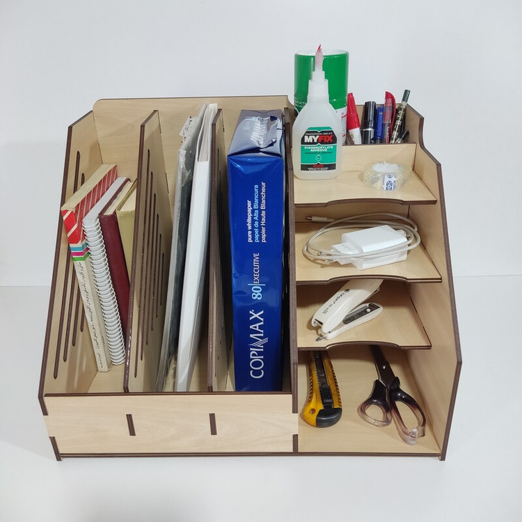 نظم دهنده 3خانه کتاب و 5خانه لوازم التحریر (چوبی) افرا