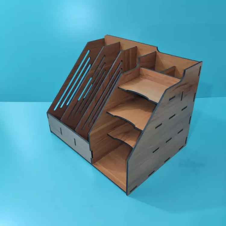 نظم دهنده 3خانه کتاب و 5خانه لوازم التحریر (چوبی) قهوه ای7