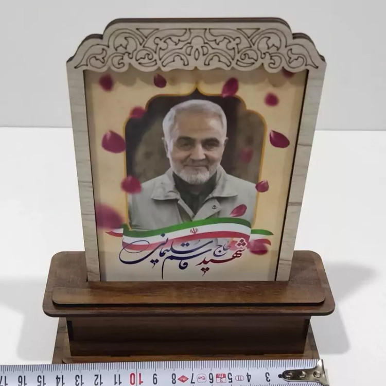 تندیس سردار حاج قاسم سلیمانی با حک برند یا مراکز شما بسته 30عددی