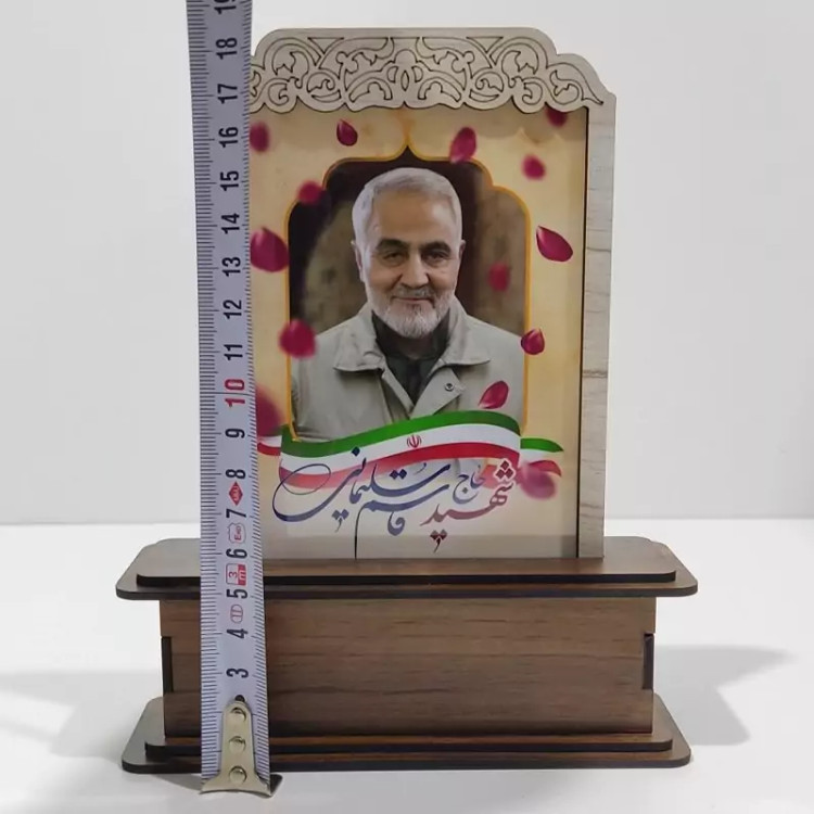 تندیس سردار حاج قاسم سلیمانی با حک برند یا مراکز شما بسته 30عددی