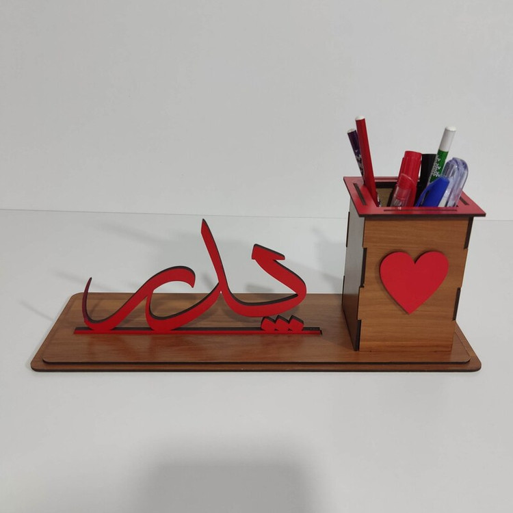 جای گل با کلمه پدر ( جامدادی - جاقلمی ) چوبی مناسب هدیه روز پدر