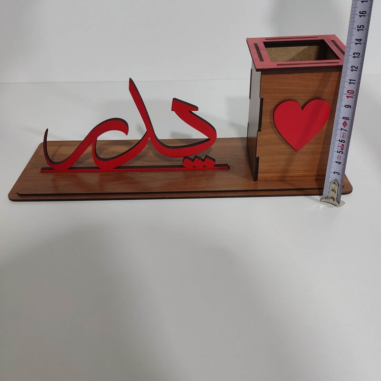 جای گل با کلمه پدر ( جامدادی - جاقلمی ) چوبی مناسب هدیه روز پدر