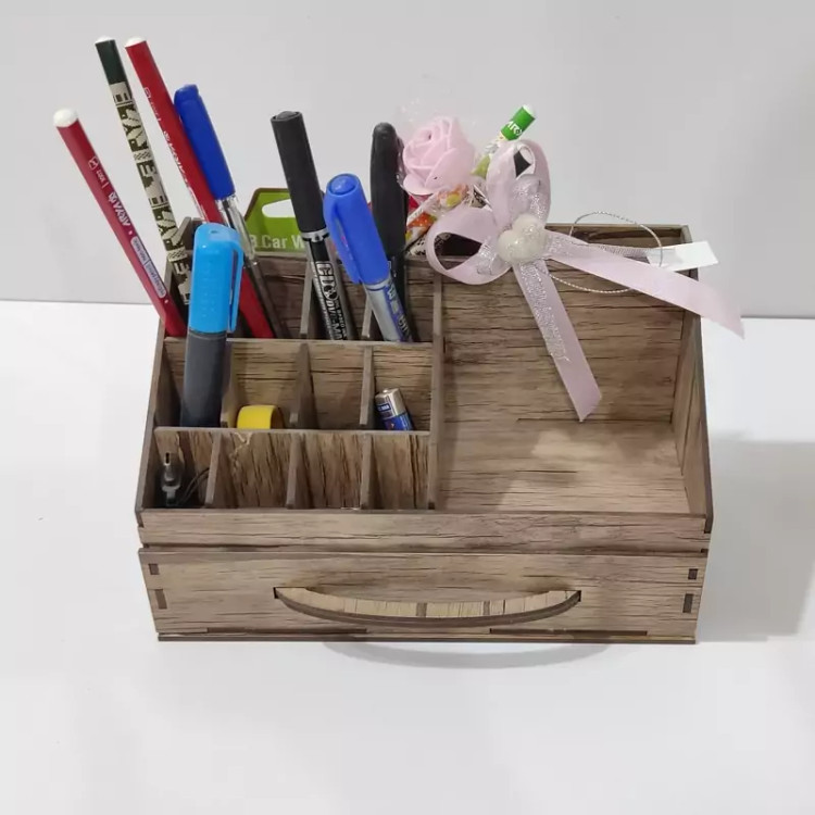 نظم دهنده (جعبه) لوازم التحریر (چوبی) رنگ طرح چوب