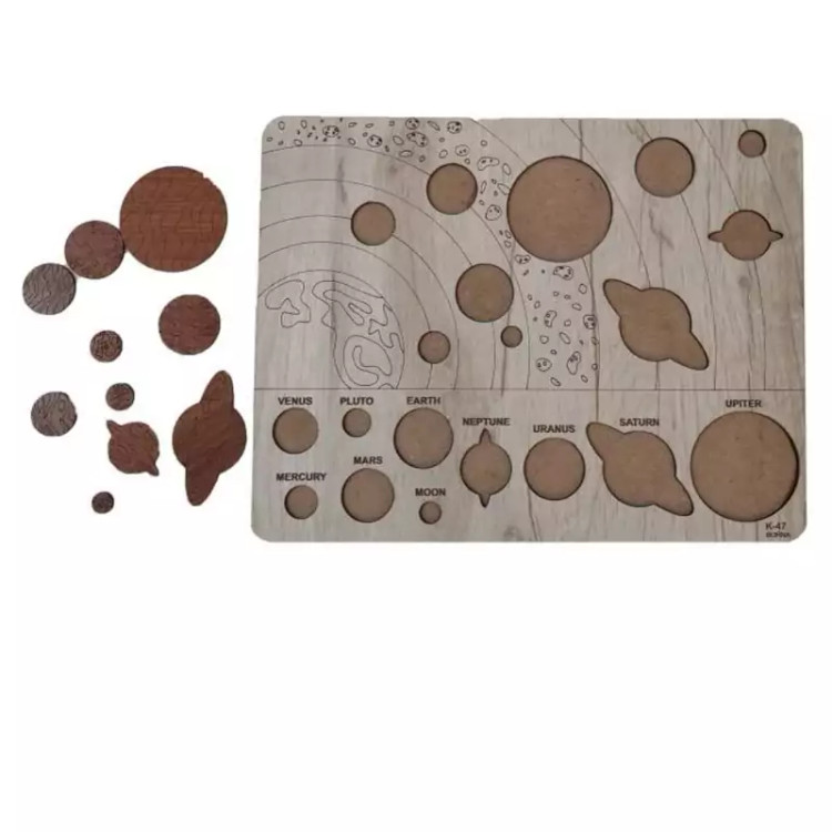 بازی آموزشی مدل جورچین طرح سیاره منظومه شمسی ام دی اف کد k-47
