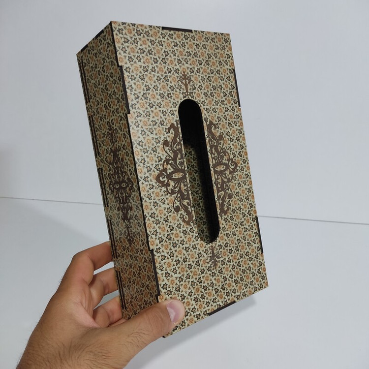 جعبه دستمال کاغذی کشویی 200 برگ ام دی اف 3 میل با کد C-4