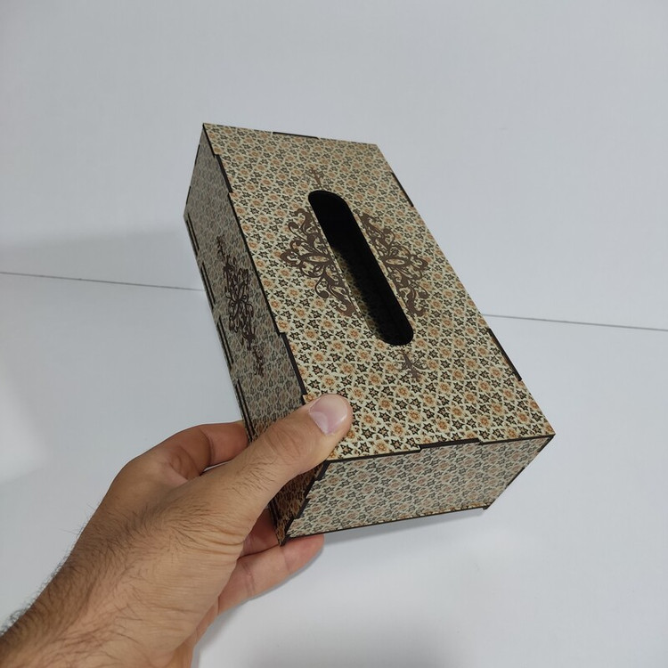 جعبه دستمال کاغذی کشویی 200 برگ ام دی اف 3 میل با کد C-4