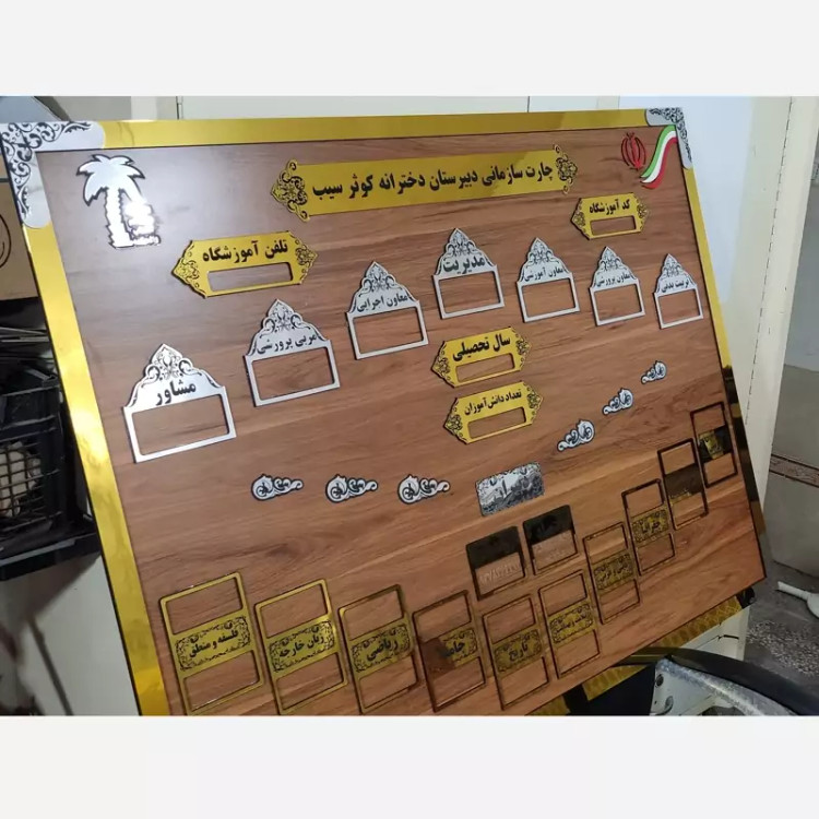 تابلو چارت سازمانی مدارس و ارگان ها2 سفارشی با حک دلخواه