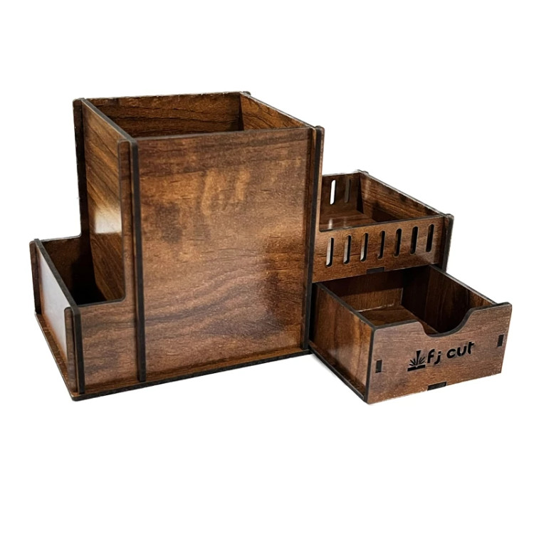 جامدادی چوبی رومیزی مدل کشویی طرح بالکن کد d-85