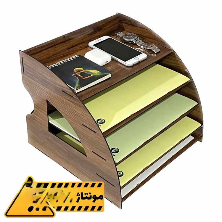 کازیه پنج 5 طبقه چوبی ام دی اف - کتابخانه رومیزی - کازیو
