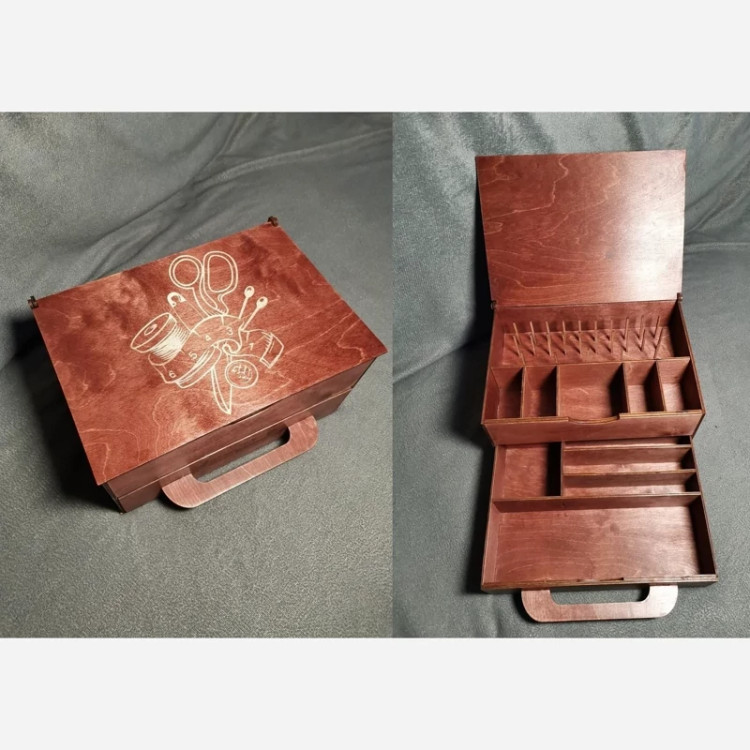 جعبه نگهداری و نظم دهنده ی نخ و سوزن (توجه لبه های کار سیاه میشه)
