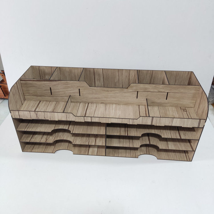 کازیه چوبی شش طبقه و بسیار جادار دارای مقسم هایی در بالای کازیو کد D-75